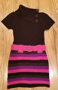 Girls Belted Sweater Dress